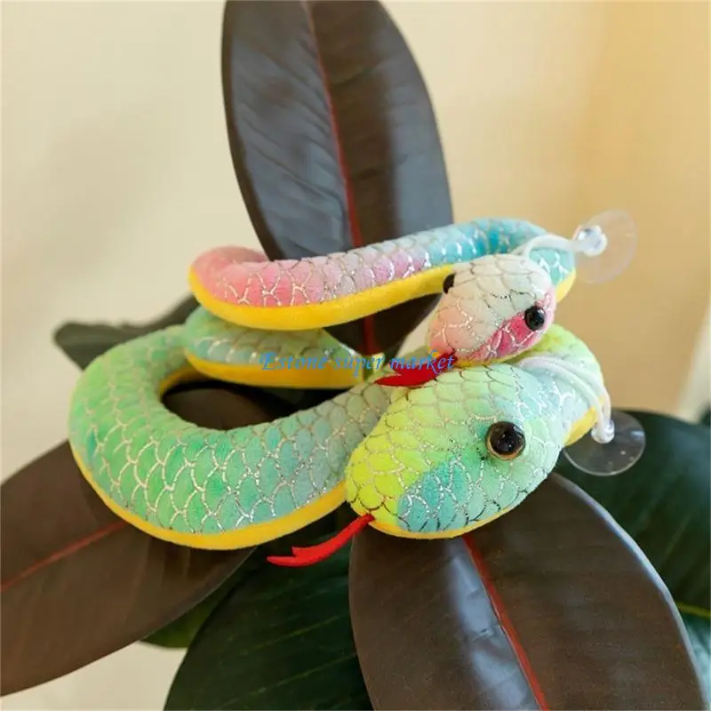 090B Multipurpose Auspicious Gold Stamped Snake Ornament Fashion Accessory for New Years Sturdy Plush Decoration Designs