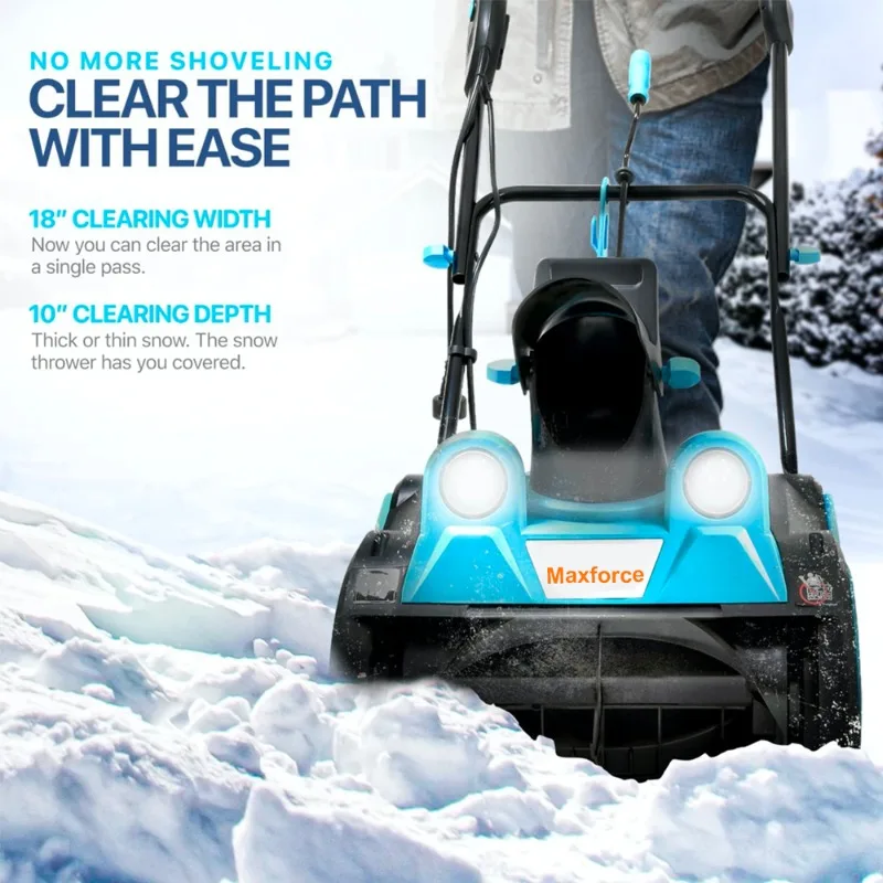 MAXFORCE Garden Electric 15A 2000w قاذف منفاخ الثلج قابل للتعديل مع مصباحين LED #4