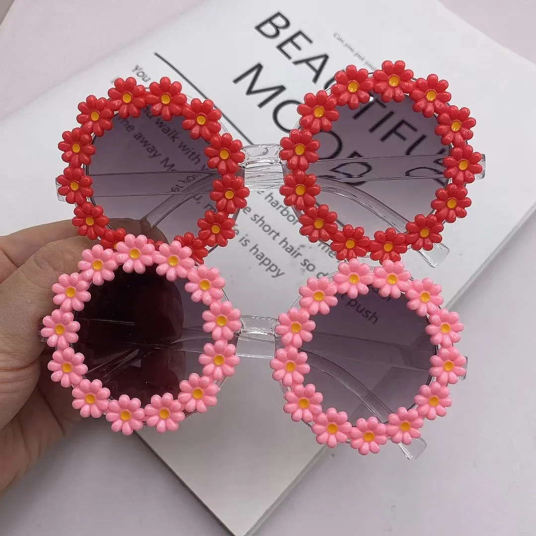 Gafas de sol de margaritas para mujer adulta, lentes de sol con flores redondas blancas, regalo para novia, dama de honor, recuerdos de despedida de