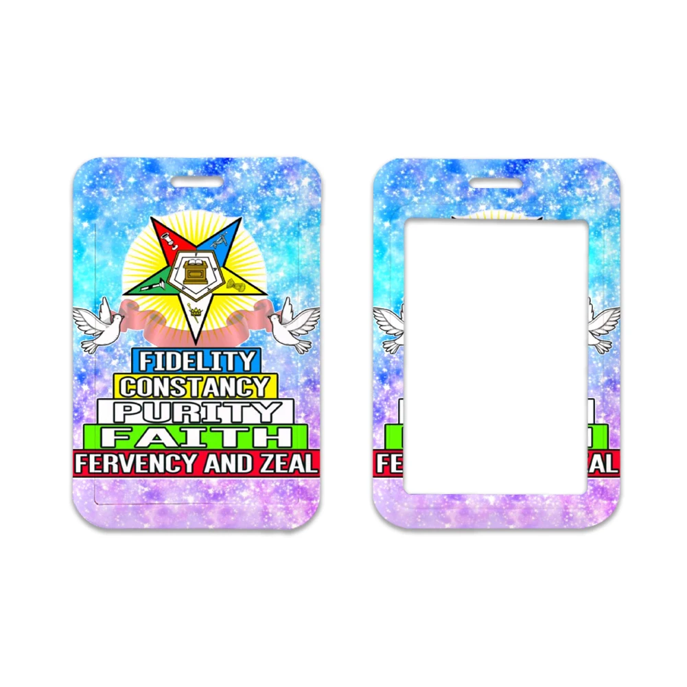 Sorority Eastern Star ID Card Holders Lanyard Anime Credit Card Badge Holder Girl Retractable Clip Business Cardholder Key