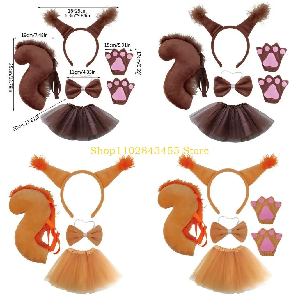 

49MC Уникальная повязка на голову с беличьими ушками, украшения для выступлений, перчатки для фестивалей и вечеринок