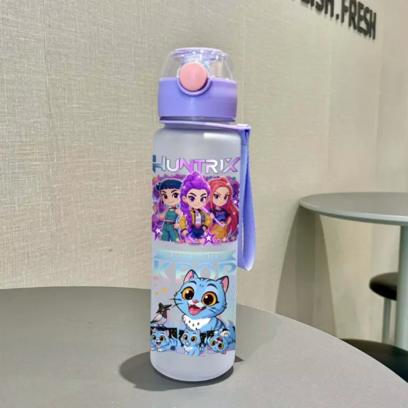 3D Printed Water Cup With Cartoon Character Patterns 700ML Water Bottle – Girls’ Sports Plastic, Portable