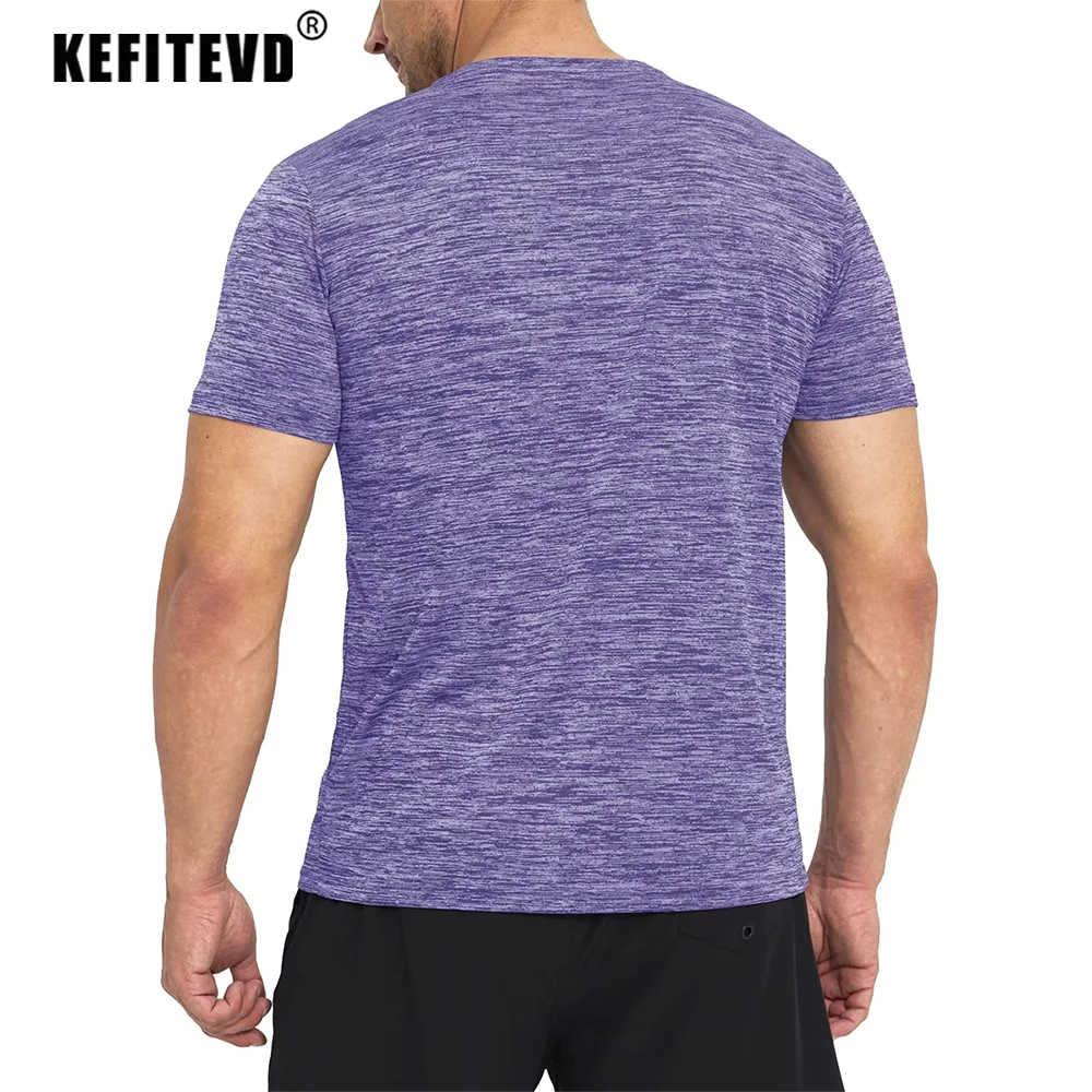 KEFITEVD Quick Dry T-Shirt Mens Moisture Wicking Active Athletic Short Sleeve Tee Shirt Crew Neck Gym Running Training Jogging T