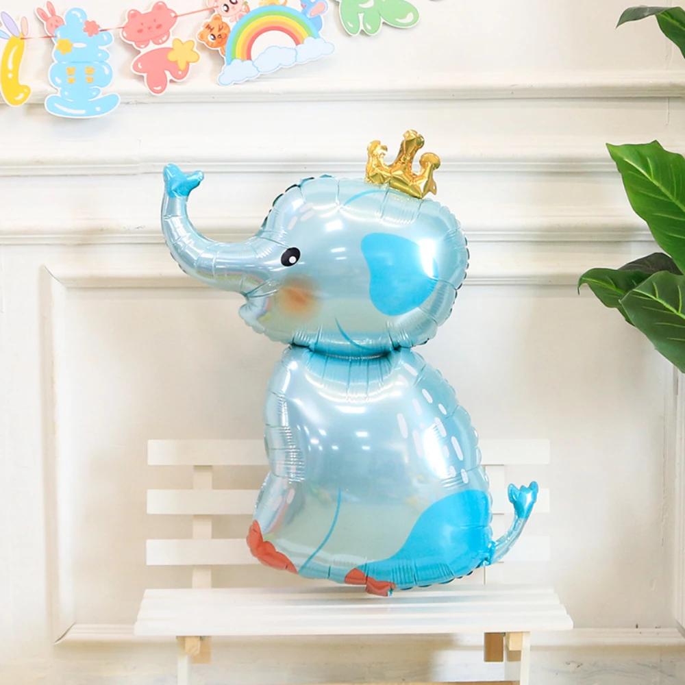 بالون حيوانات كرتونية على شكل فيل قرد ليوبارد أسد على شكل بالون من الألومنيوم لتزيين مشهد حفلة عيد الميلاد في الغابة