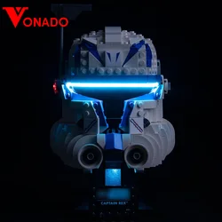 Vonado-luz LED para casco Captain Rex 75349, iluminación para Juguetes DIY, lámpara + caja de batería (no incluye el modelo)