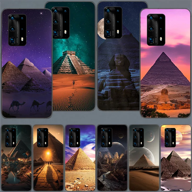 Egyptian Nighttime Desert Pyramid Phone Case For Huawei Mate 40 30 20 Pro 10 Pro Huawei P50 P40 P30 Lite P20 P10 Lite Cover