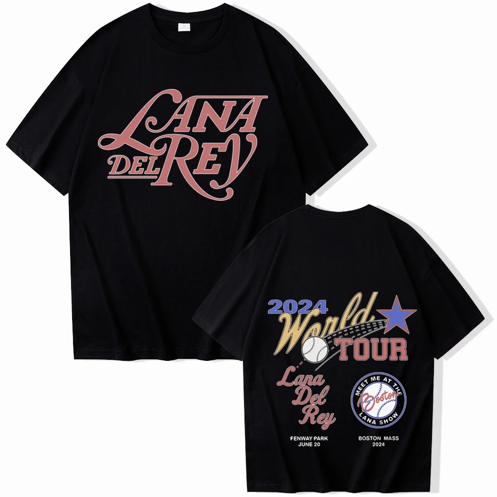 Lana Del Rey 2024 Tour T-Shirts Harajuku Hip Hop O-Neck Short Sleeve Shirts