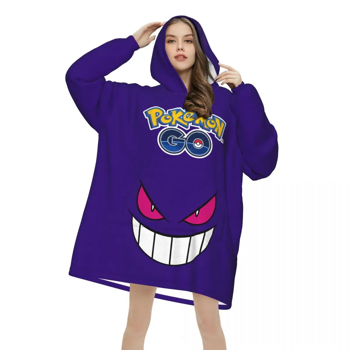 بطانية بوكيمون بيكاتشو بقلنسوة كبيرة الحجم يمكن ارتداؤها، بطانية دافئة هدايا للنساء والفتيات والصديقات #4