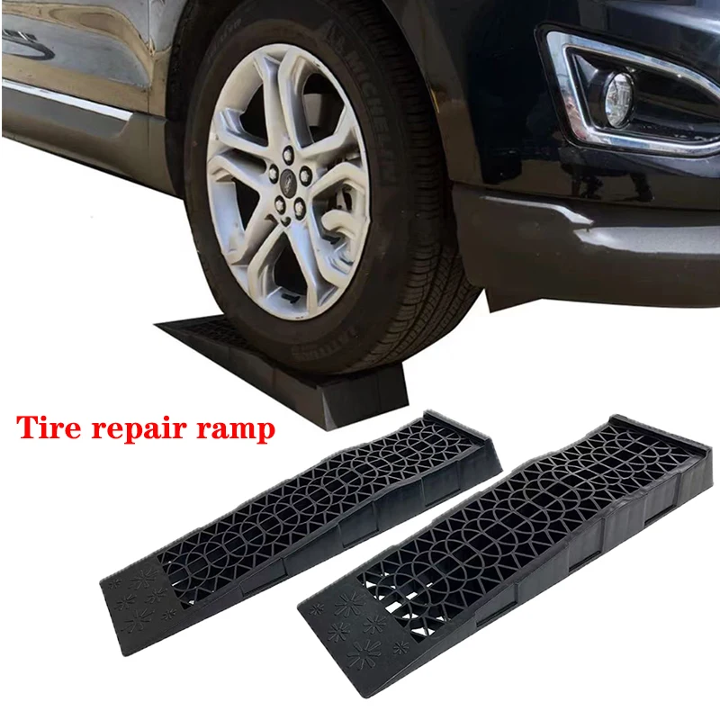 

2 шт., сверхмощные автомобильные пандусы, 70 см, пластиковые портативные пандусы с загрузкой, подъемный ремонт, обслуживание, подъемный инструмент для 5000 кг