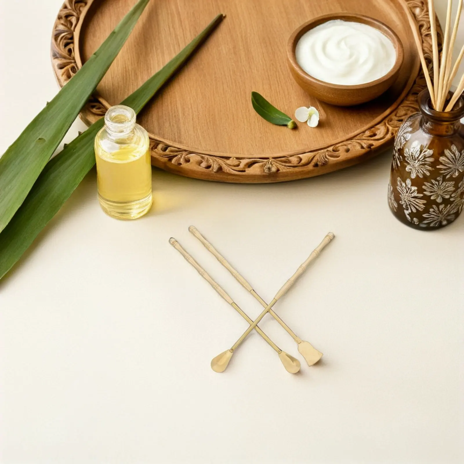 

1Set Brass Incense Shovel and Spoon Detachable Long Handle Incense Burner Tools Kit for Yoga Meditation Tea Ceremony Burner