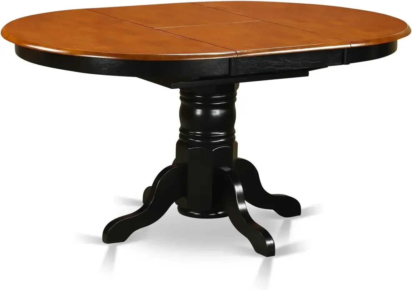 7 Piece Dining Room Furniture Set Consist of an Oval Kitchen Table with Butterfly Leaf and 6 Dining Chairs, 42x60 Inch