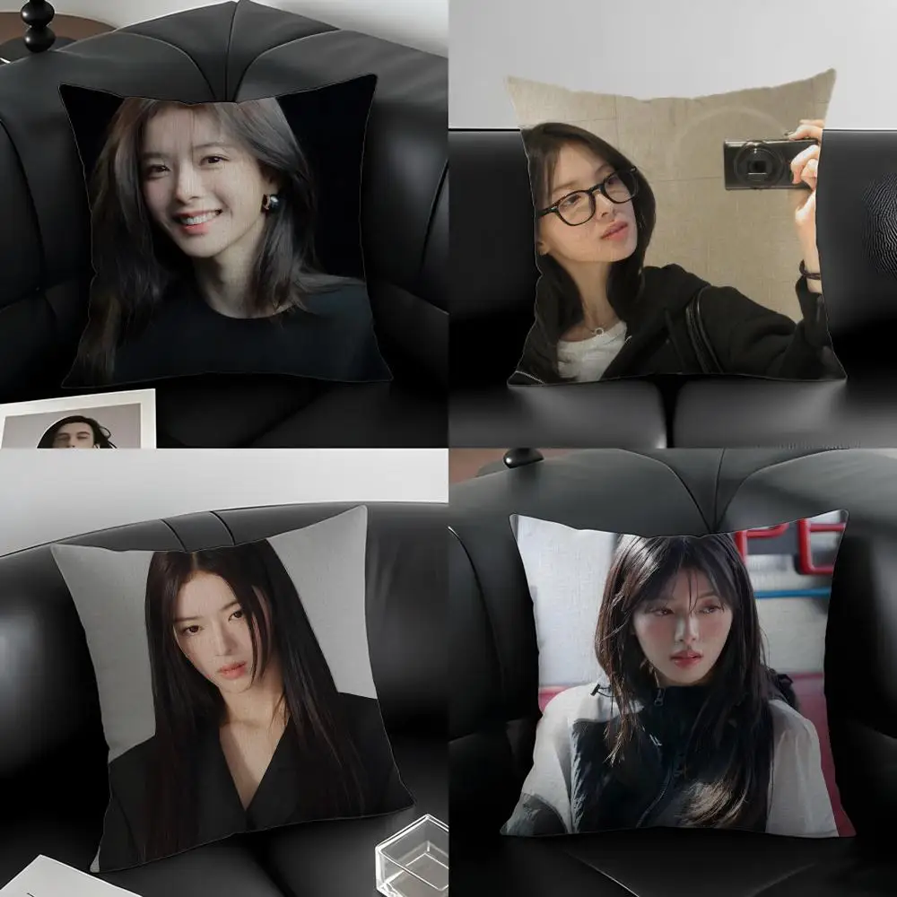 Actress Roh Jeong-eui Cushion Cover Natural Linen Pillowcase Set, All-in-One Decor for Sofa, Bedroom & Chair