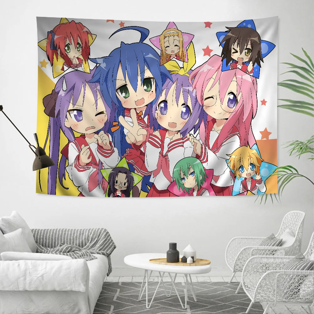 

L-lucky S-star Anime Backdrop Fabric Sign Poster Banner For New Year Party Decoration Photo Props Background Supplies