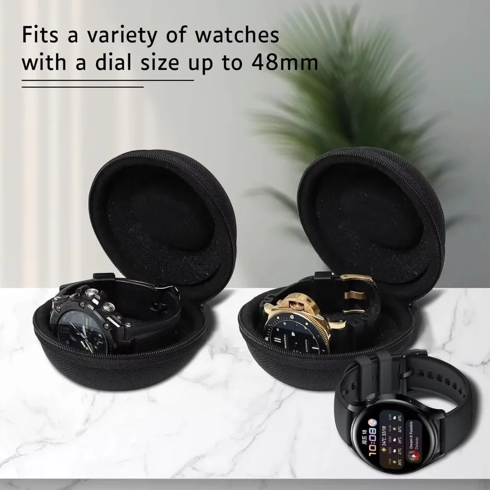 WaterProof Watch Storage Box Shock-Resistant Zippered Smartwatch Holder EVA Material Impact-Resistant Jewelry Box Travel Use