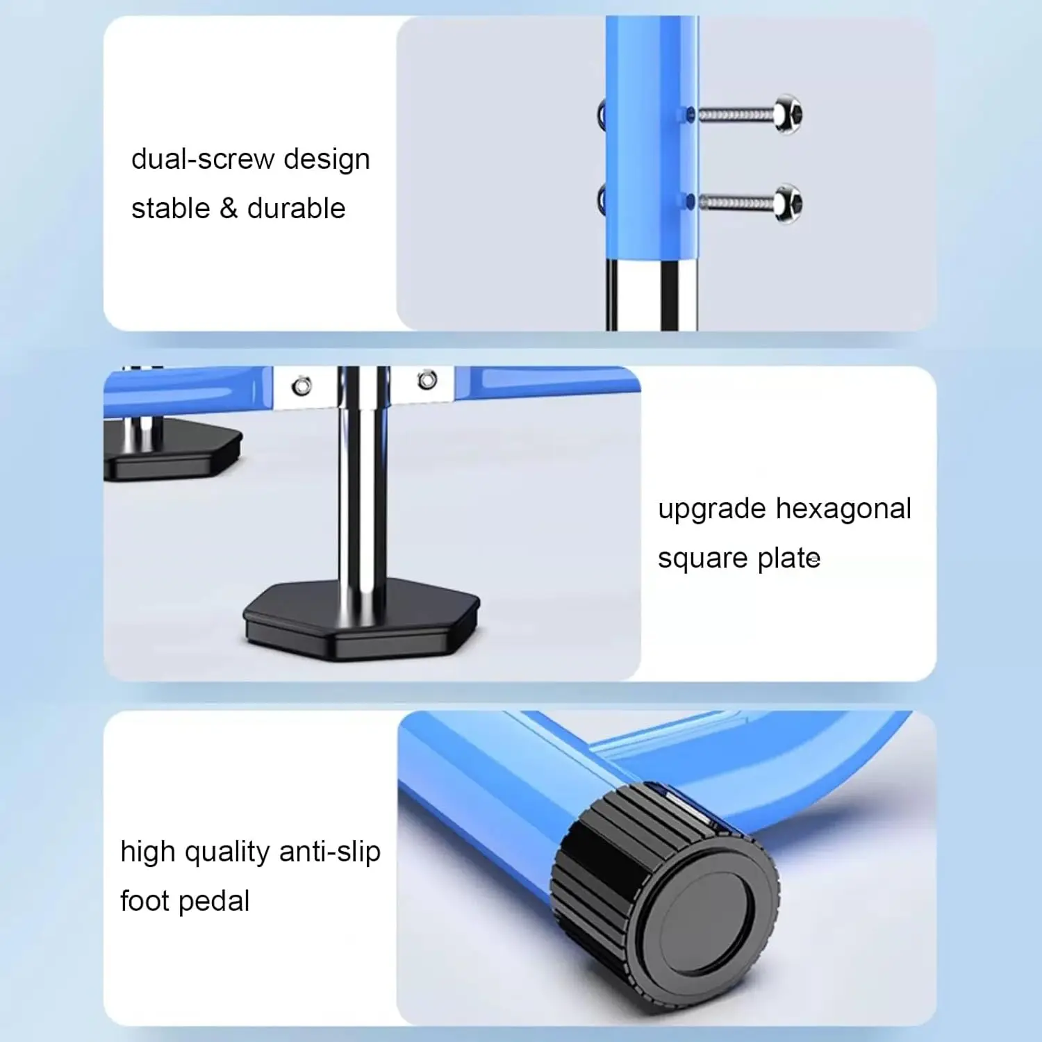 

Blue Steel Adjustable Indoor Home Gymnastics Fitness Horizontal Floor Bar Parallel Bars for Indoor Training