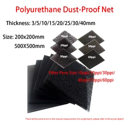 10ppi 20ppi 30ppi 40ppi 50ppi 60ppi Aperture Dustproof Filter Sponge Polyurethane Filter Cotton Air Compressor Filter Cotton