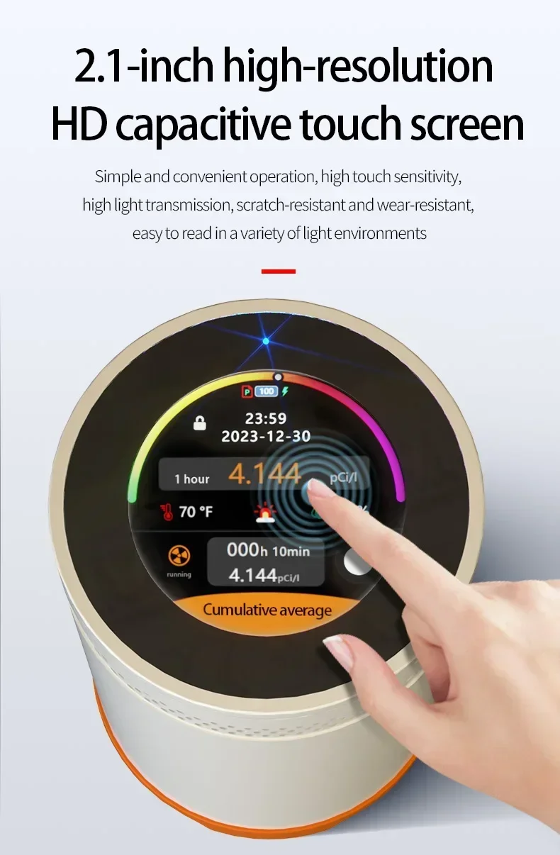 RM-75 High Precision Radon Detector Home Smart Radon Concentration -Monitor Gas Detector  Bq/m3 Pci/L Alarm Instrument