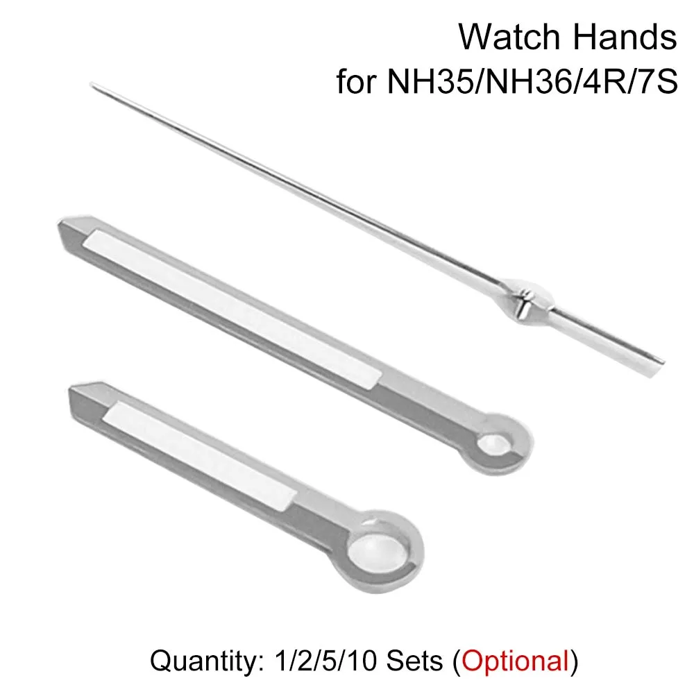 1/2/5/10 Sets Watch Hands With Green Luminous for NH35/NH36/4R/7S Movement Modified 3Pin Needles Watches Pointers Accessories