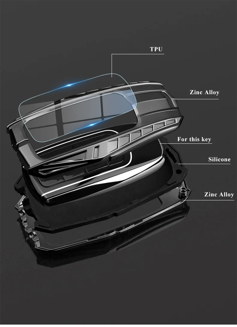Zinklegierung Autoschlüsseletui für Chery Jaecoo J7 7 PHEV 2025 J8 8 2026 Schlüsselanhänger Fernbedienung Abdeckung Shell Gehäuse Halter Fob Zubehör – Detail 7