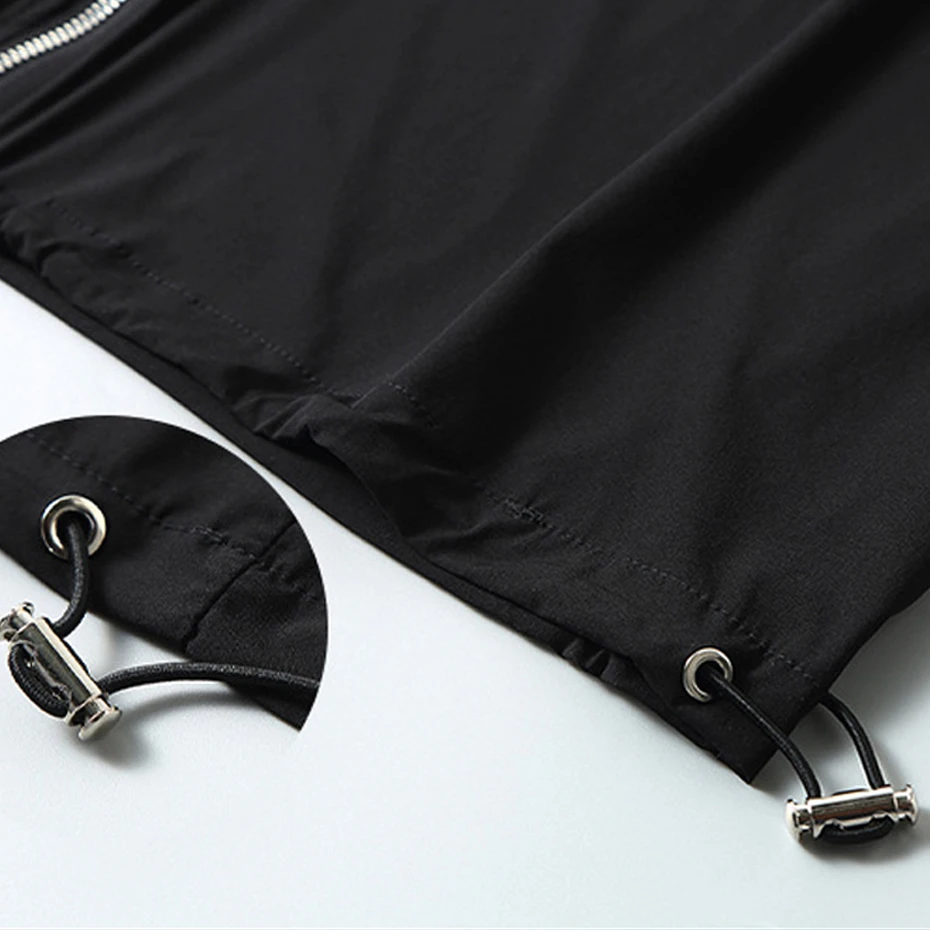 Black Hooded T-shirt Men Summer Short Sleeve Tops Tees Plus Size 10XL Fashion Casual Zipper T-shirt Male Big Size 10XL