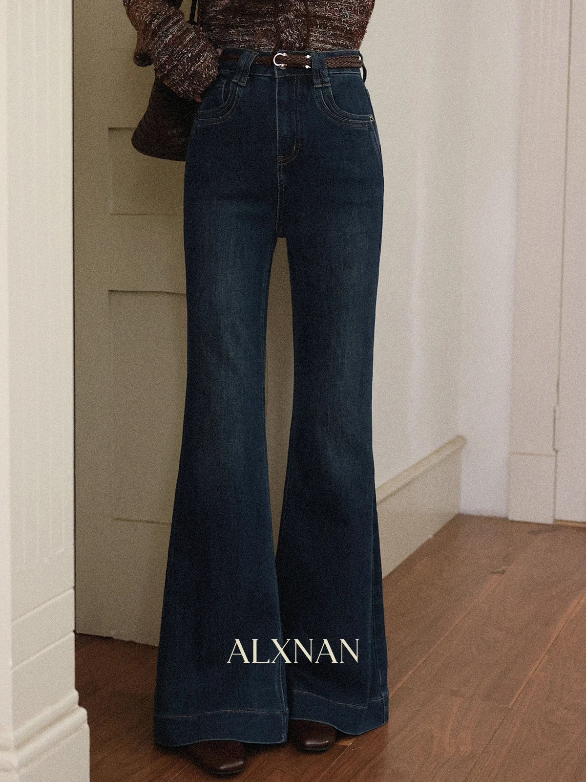 

Женские джинсы Deep Blue с высокой талией, расклешенные, широкие, длинные, прямого кроя, в стиле ретро, для ранней осени, повседневные