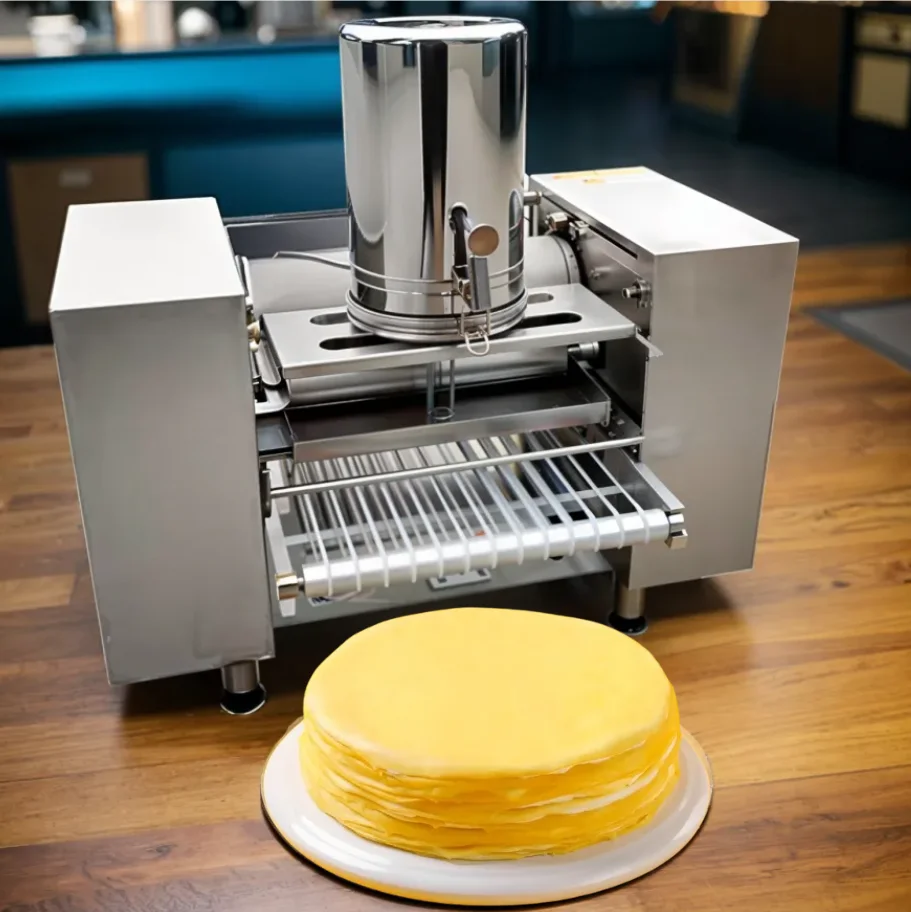 Commercial Electric Mini Mille A De Melaleuca Automatique Thousand Layer Cake Pancake Skin Automatic Crepe Maker Making Machine