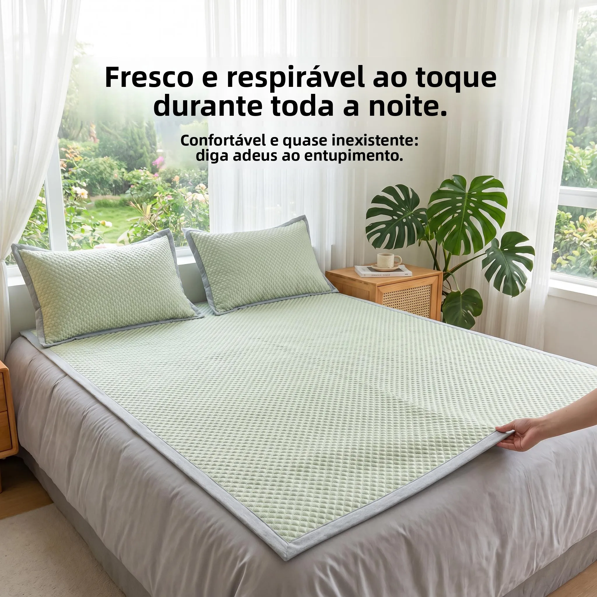 tapis-de-lit-pliable-en-feuilles-de-soja-rafraichissant-et-respirant-pour-l'ete-antiderapant-confortable-pour-dormir-nouveau-modele-2026-literie-douce-de-couleur-unie