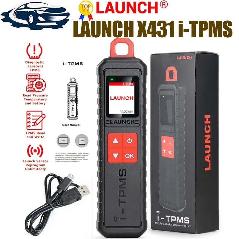 

Датчик давления в шинах Launch i-TPMS X431, ручной инструмент для обслуживания, работает самостоятельно с помощью приложения i-TPMS или с модернизированной системой X431 PAD V + TSGUN