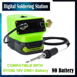 OLED digitaal T12-soldeerstation voor RYOBI One+ 18V Li-ion batterijgevoed draadloos ° C/ ° F gratis schakelen (exclusief batterij)