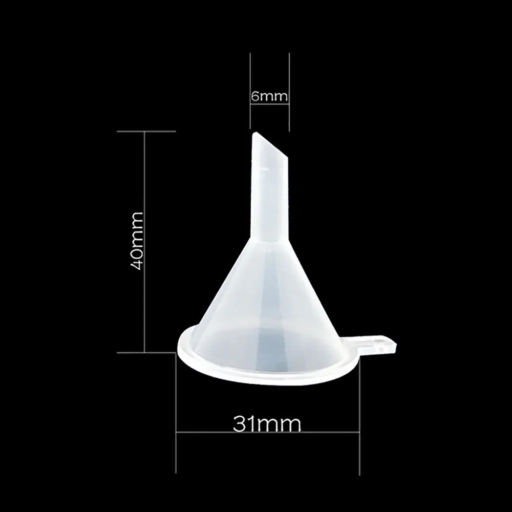 10pcs Mini Plastic Transparent Small Funnels For Perfume Diffuser Juice Dropper Bottles Liquid Essential Oil Lab Filling Tools