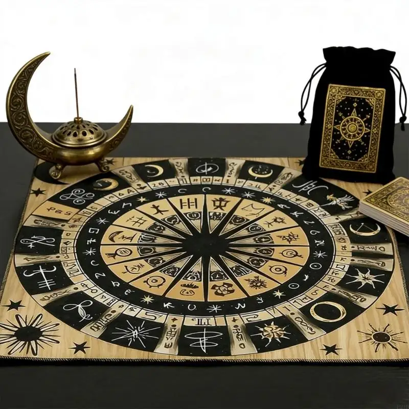 Tarots Tablecloth Divinations Table Cover Tarots Reading Oracles Board Game Mat Square Pendulums Altar Table Cloth