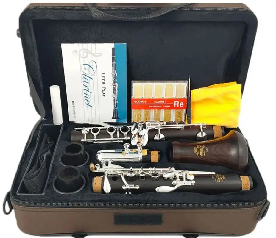 MORESKY Clarinet Bb Wood Ebony Silver Plated 17 Keys Grenadilla Sib Klarnet M601