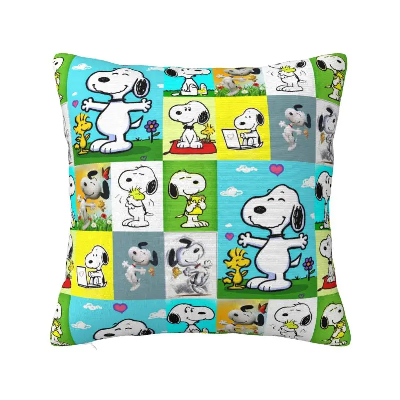 Custom Cartoon Snoopy Throw Pillow Covers Living Room Decoration Printed Sofa Cushion Cover Polyester Soft Pillowcase Dakimakura