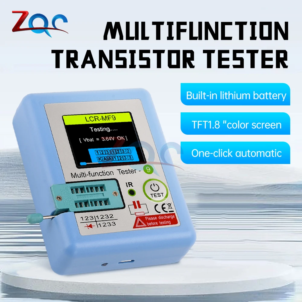 LCR-MF9 Nowy tester tranzystorów Dioda TFT Trioda Miernik pojemności LCR Miernik ESR NPN PNP MOSFET IR Wielofunkcyjny tester Multimetr