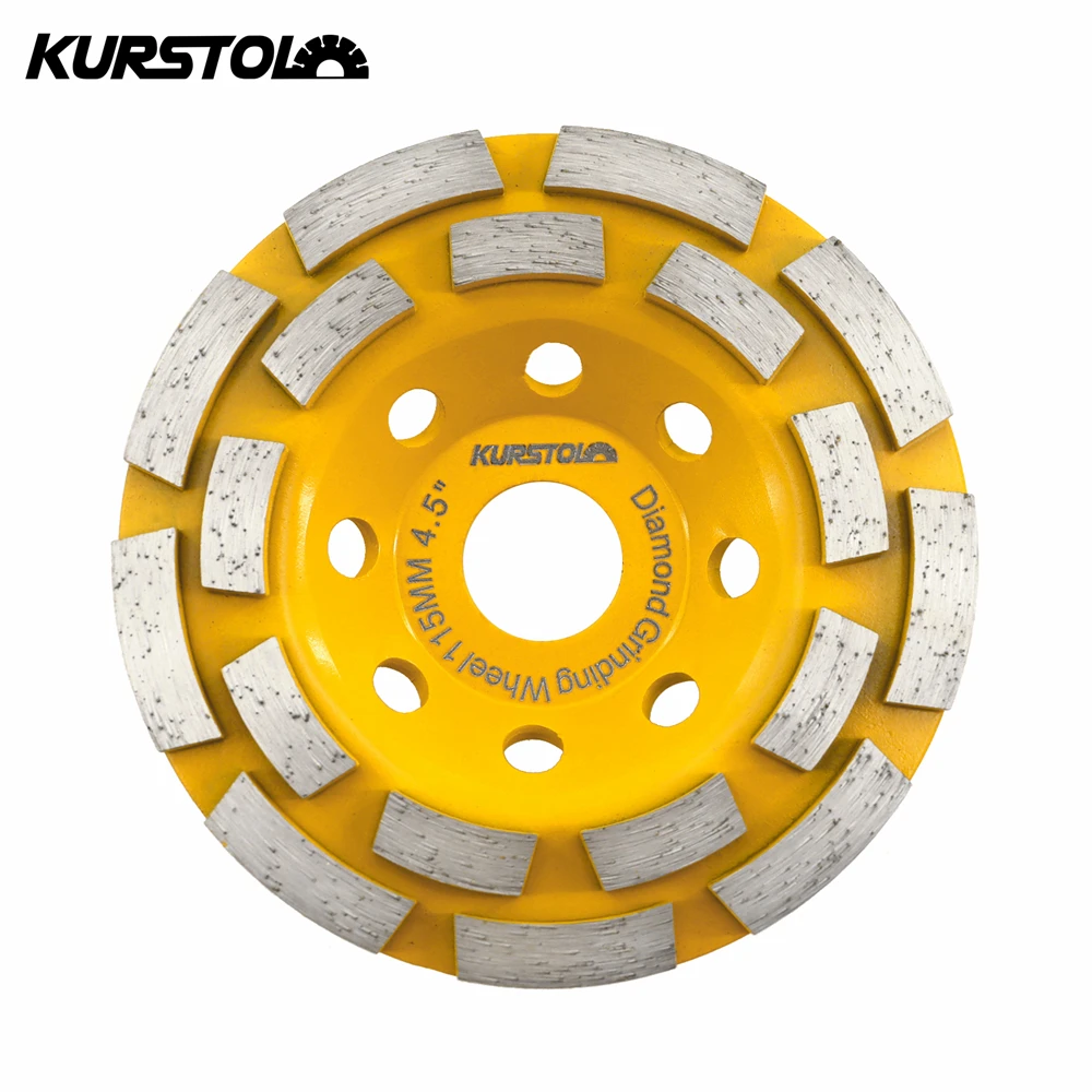 

KURSTOL Diamond Double Row Grinding Cup Wheel 1pc 115mm Grinding Disc Polishing Concrete Masonry Granite Marble Abrasive Disc