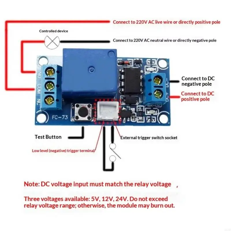 462E High Current Load Bistable Relaies Module with AntiInterference Design Supporting Operations 250V 10A and 30V 10A