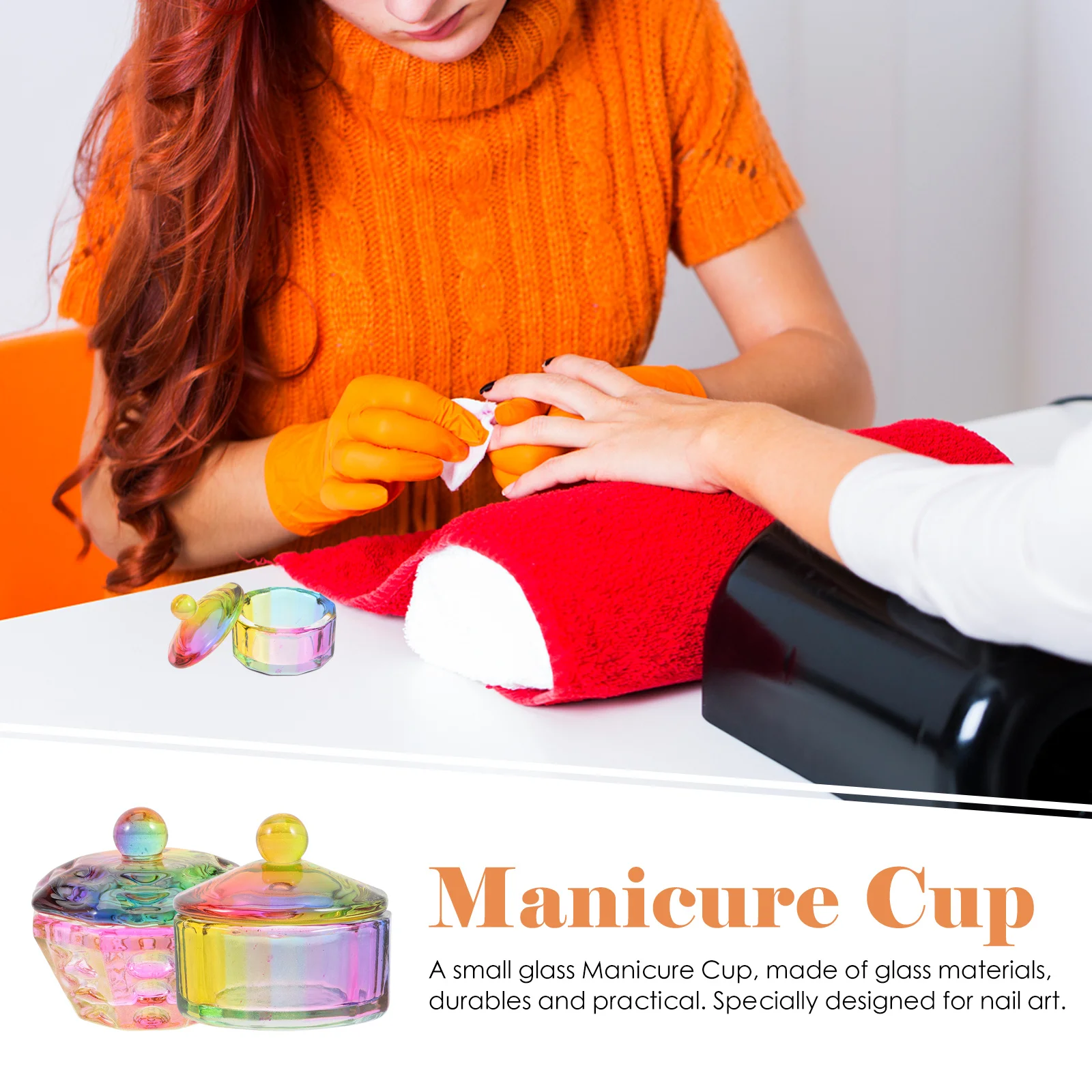 

2Pcs Glass Nail Monomer Dish with Lid for Acrylic Nails Crystal Powder Mixing Professional Manicure Tools Monomer Dish