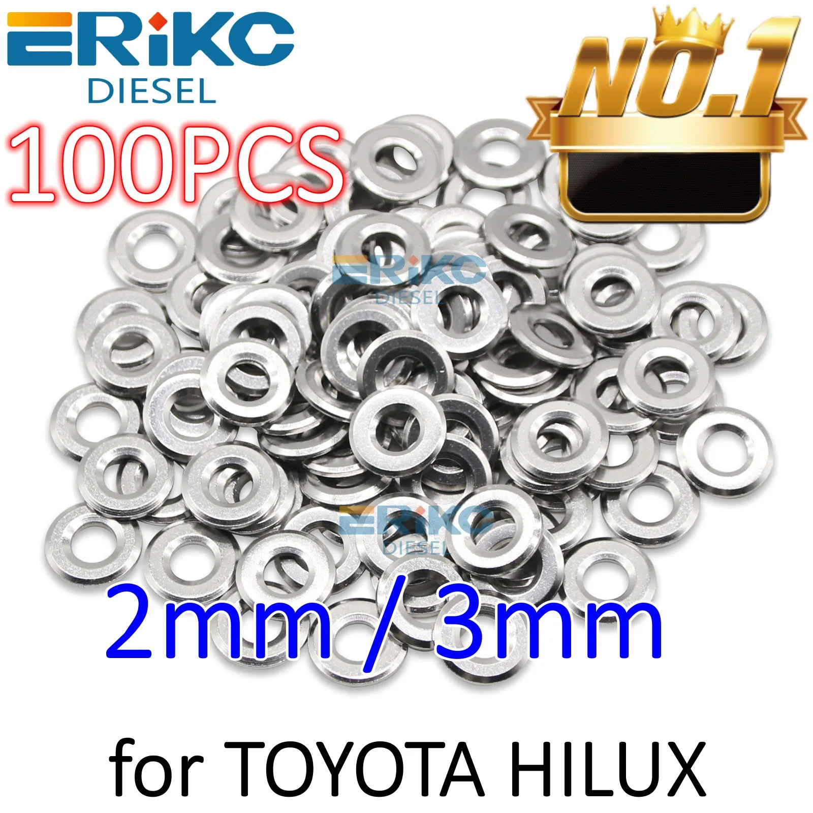 

100PCS 2mm 3mm Diesel Injector Nozzle Copper Washer 095000-8290 095000-6250 095000-6500 for TOYOTA HILUX PRADO 3.0L D4D