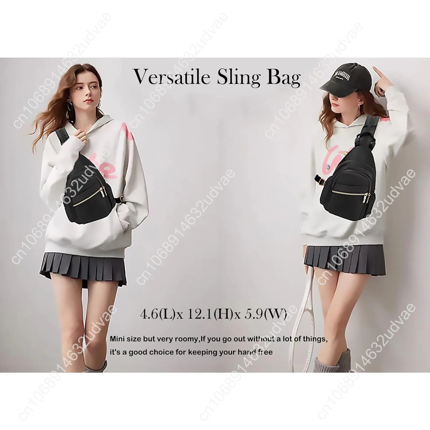 Small Crossbody Sling Bag for Women, Mini Backpack Sling Backpack Convertible, Chest Bag for Hiking Daypack