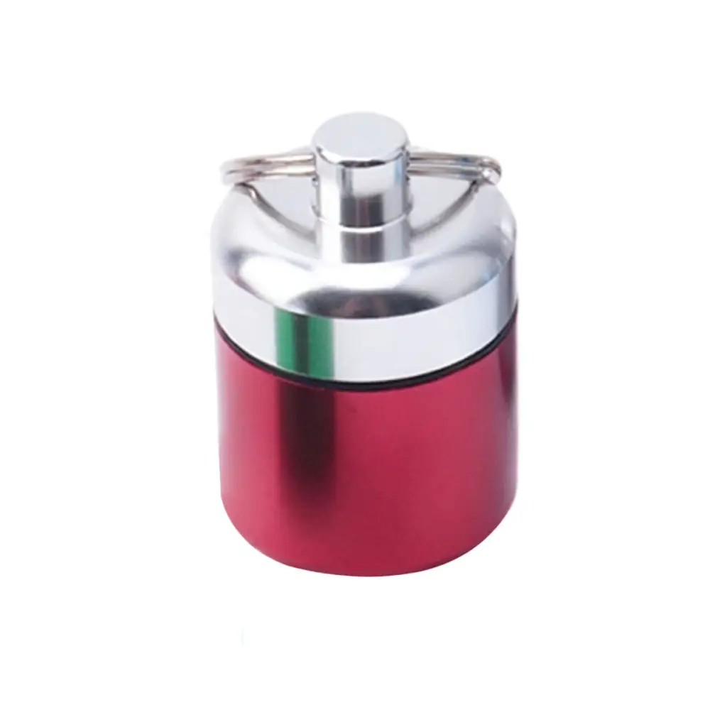 Portable Aluminum Alloy Container Metal Keychain Pill Jar Waterproof Storage Case For Outdoor Travel Earplugs Parts view 4