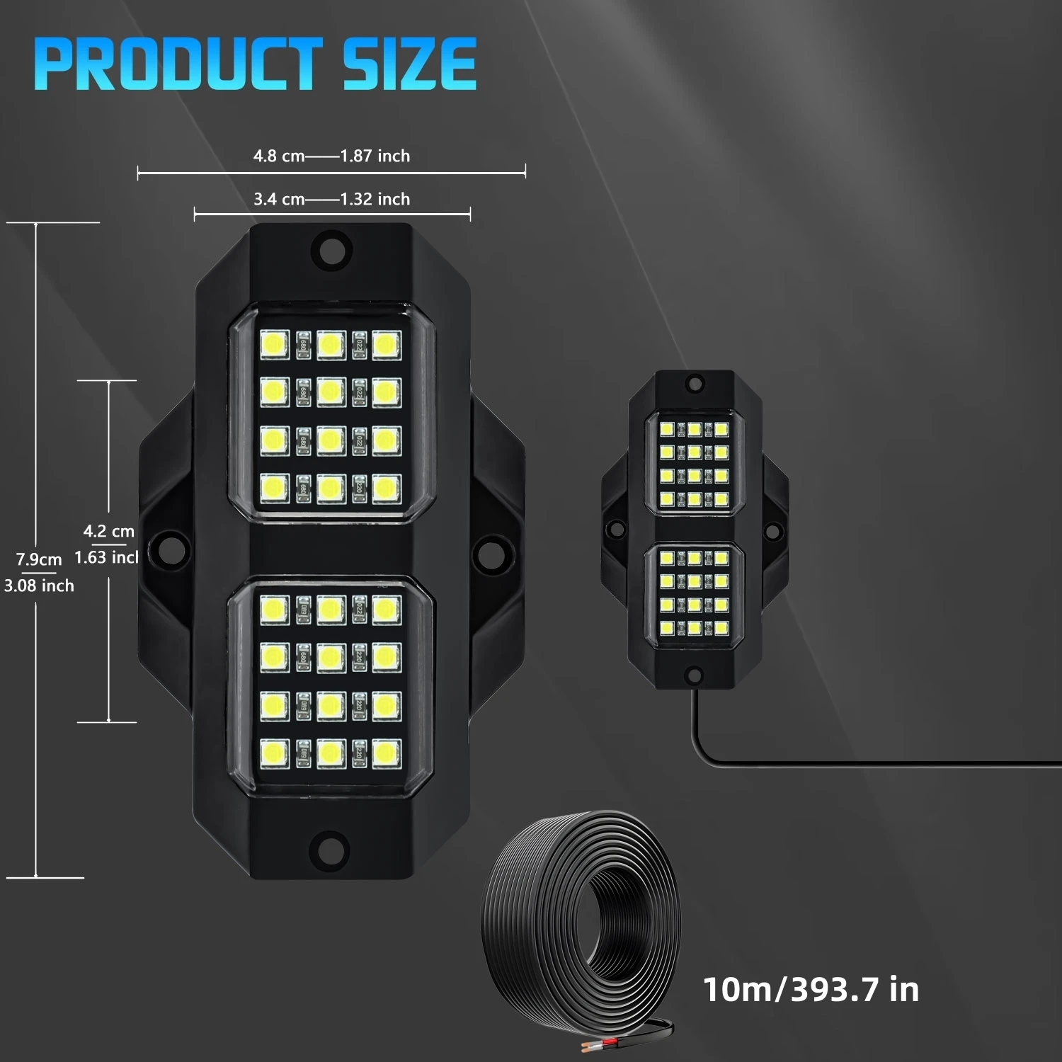 4PC/8PC Car Strip PCB Flexible White, Pink, Yellow, Blue, Green LED Decorative Chassis 4x4 12V Off-road Ambient Lighting