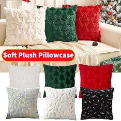Christmas Decorative Cushion Cover Plush Pillow Case Winter Warm Fluffy Sleeping Pillowcase Home Cushion Pillow Cover 45*45cm