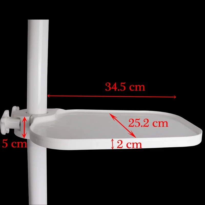 

1Psc Dental Chair Scaler Tray Plastic Rotatable Plate Post Mounted Shelf Tray Plastic Post Mounted Shelf Tray Table