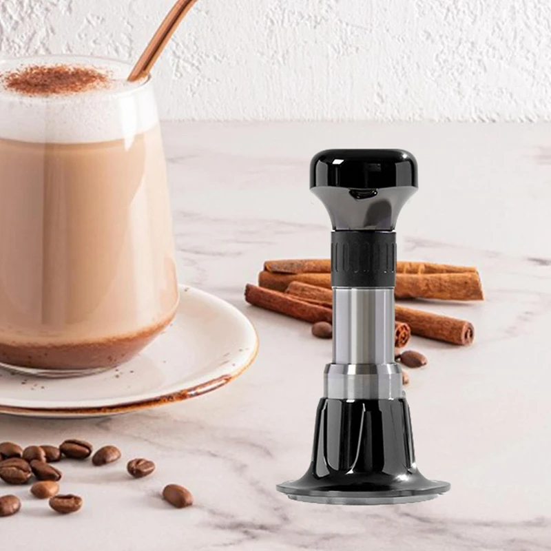 AA49 Espresso Tamper Konstante Kraft Auswirkungen Pulver Presse Gewinde Kaffee Distributor Leveler Werkzeug Kaffee Hand Drücken Werkzeug