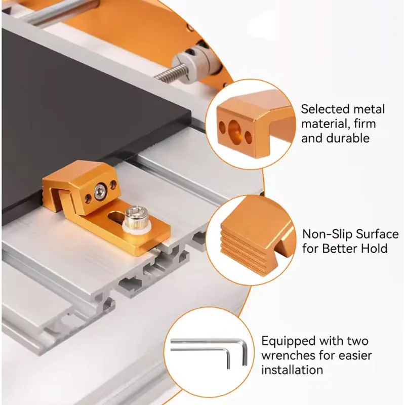 CNC Side Fixture Clamp for CNC 3018 Fixed T-Track Precision Fixtures Clamping Vise Aluminum Tiger Claw Flat End Bench