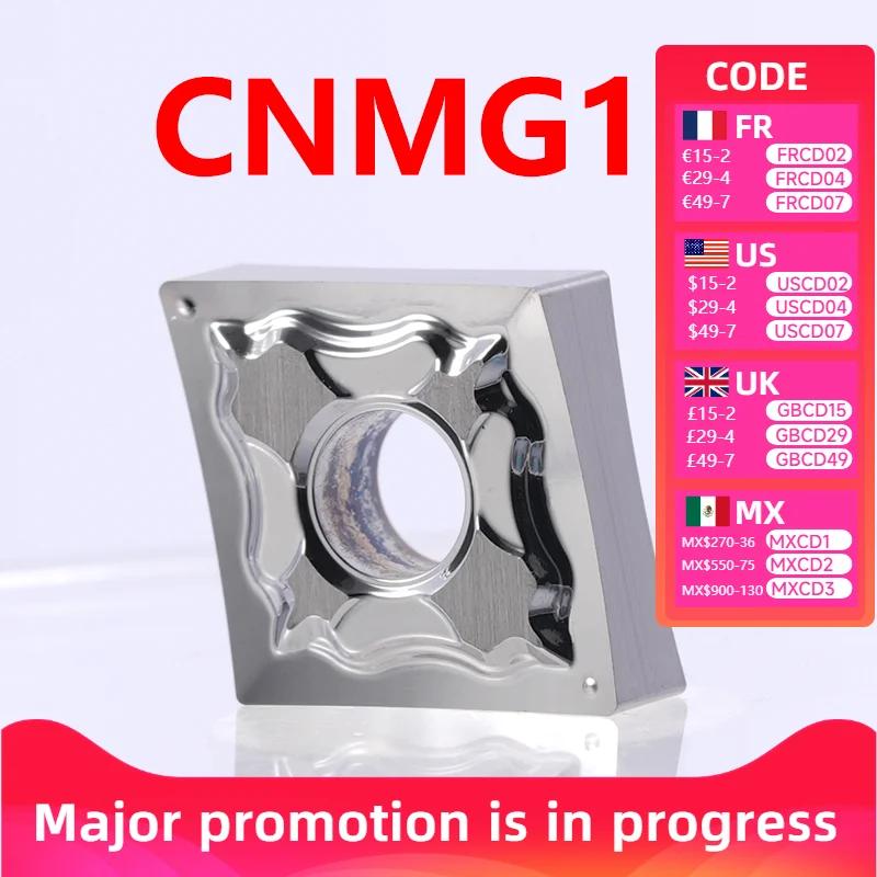 

CNMG120404 CNMG120408 H01 Твердосплавная вставка для алюминиевого внешнего токарного инструмента, лезвие MCGNR/L, детали токарного станка, режущие инструменты с ЧПУ