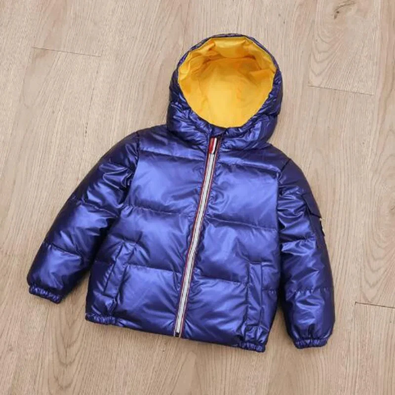 Clothing coat winter hooded warm down jacket thickened windproof rain top 3-10 years old boys girls fashion children\'s clothing