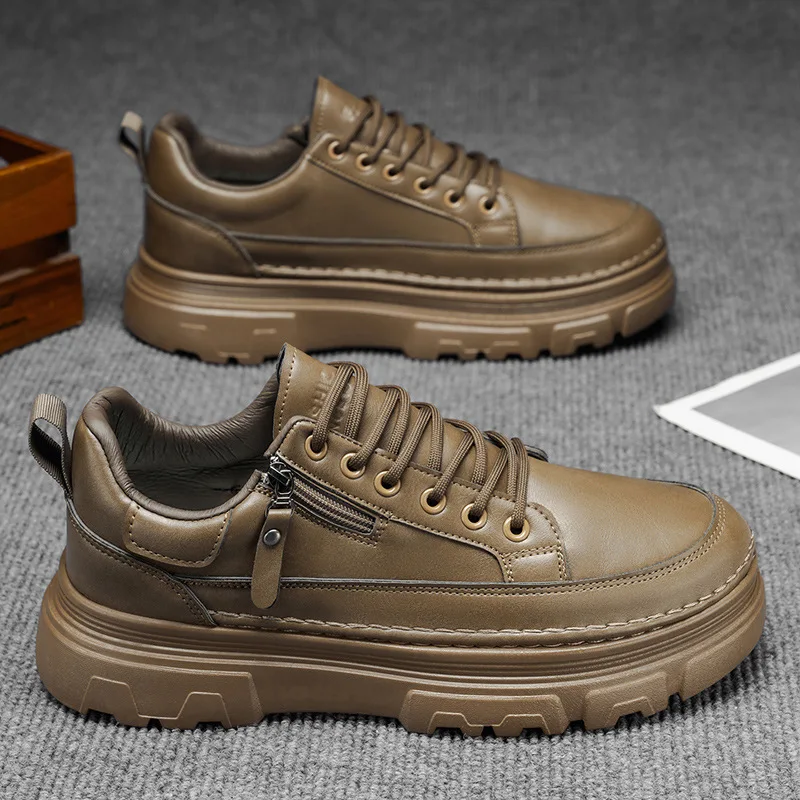 

Men's Breathable Waterproof Non-Slip Chef Shoes Fashion Low Top Casual Work Leather Shoes Comfortable Slip Resistant Ankle Boots