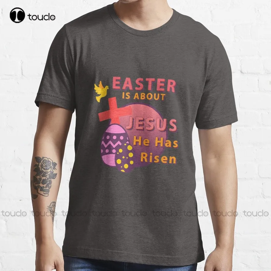 Funny Easter Is About Jesus He Has Risen Easter Day  T-Shirt Men White Tshirt Fashion Creative Leisure Funny Harajuku T Shirt