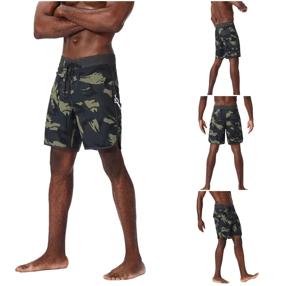 Bermuda Masculina de Secagem Rápida, Shorts de Praia, Tamanho Asiático, Logotipo Bordado, 46cm, 18 ", 1 Bolsos, A1